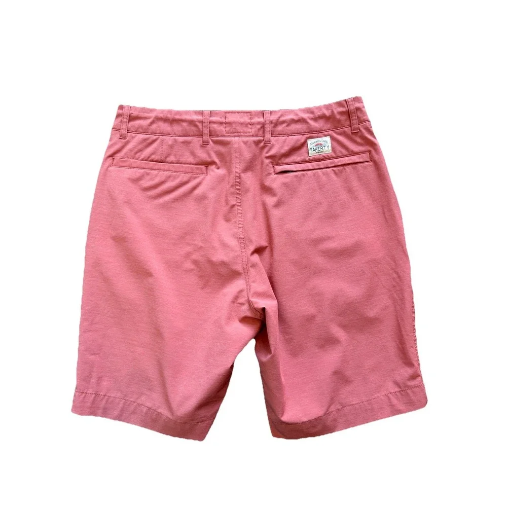 Faherty All Day Shorts Mens 30 Pink Drawstring Hybrid Hiking Stretch 8